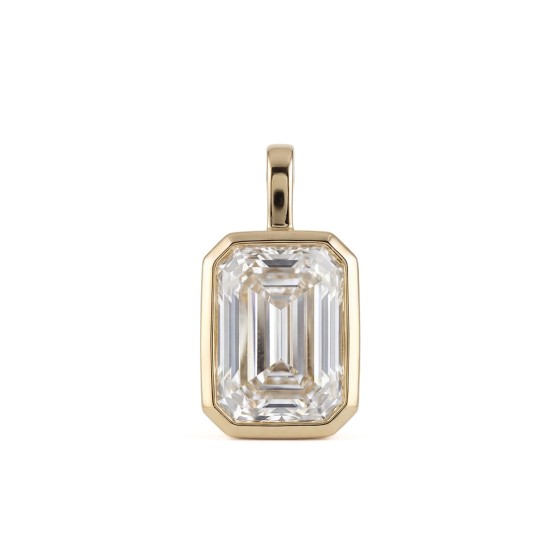 Gold-colored emerald-cut pendant