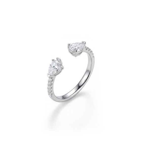 White Gold Bypass Diamond Eternity Ring