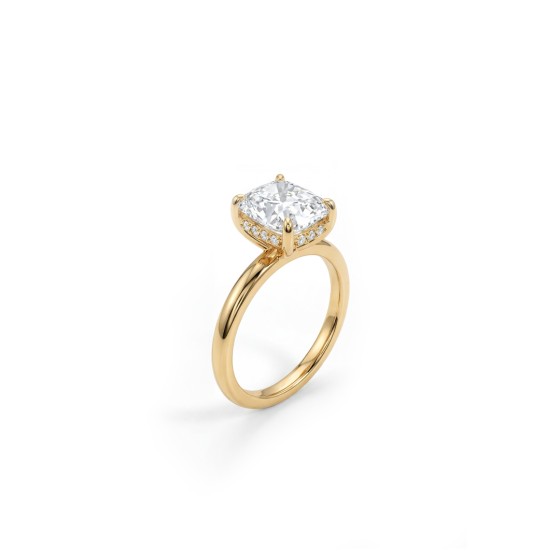 Yellow Gold Emerald Cut Diamond Ring