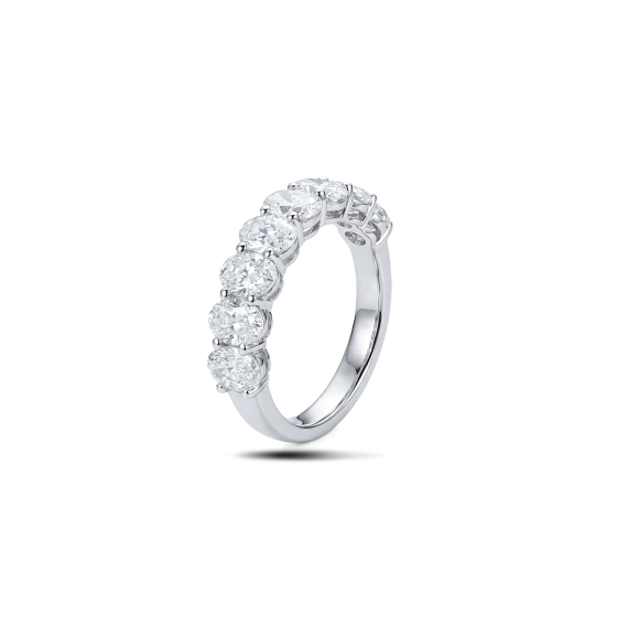 White Gold Oval 7-Diamond Ring