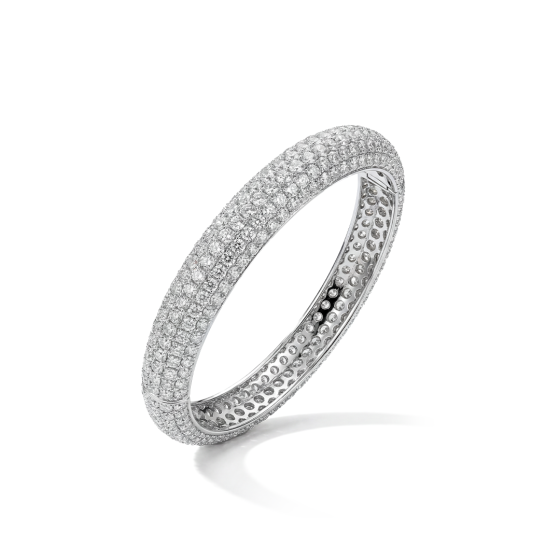 18K White Gold Pave Diamond Tennis Bracelet