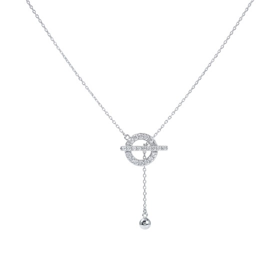 White Gold Q-Shape Diamond Necklace