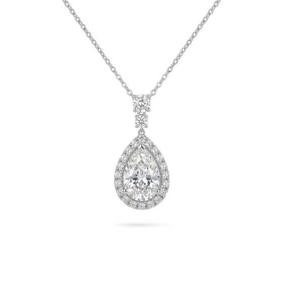 Yellow Gold Round Diamond Rotating Pendant Necklace
