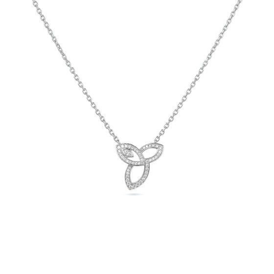 White Gold Marquise Leaf Pendant Necklace