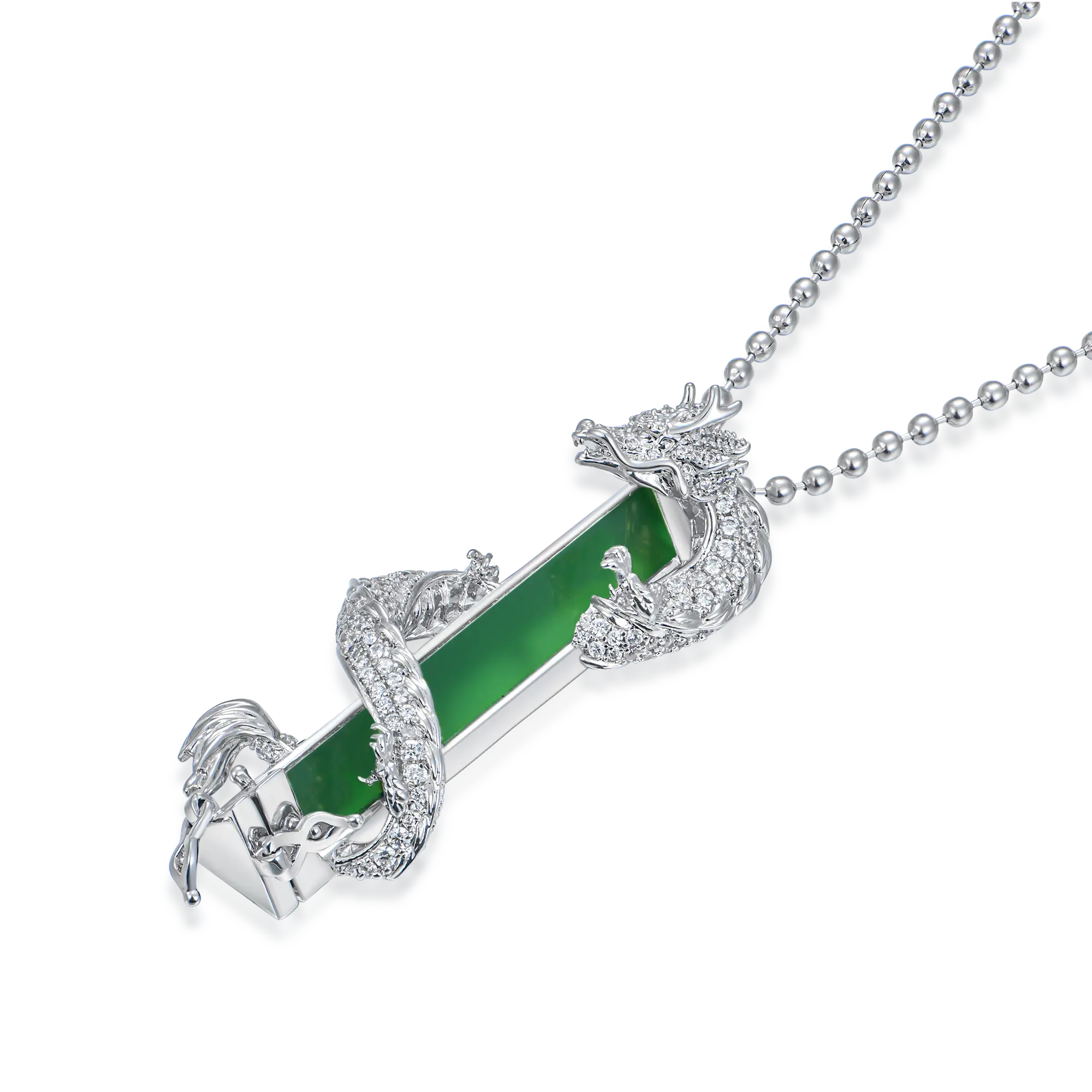 WONG Ⅱ Iced Out Jade Column Pendant