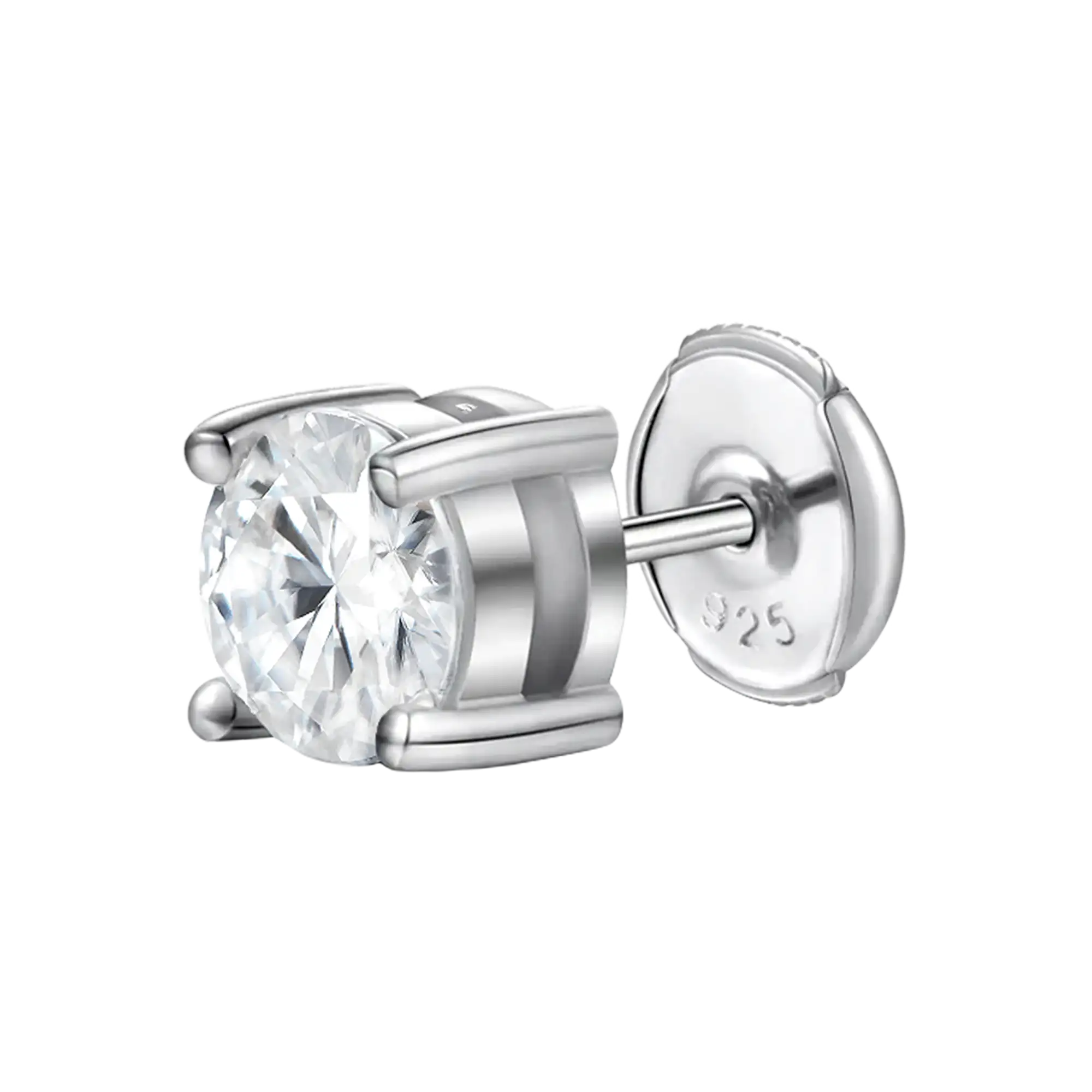 Moissanite S925 Round Cut Stud Earring