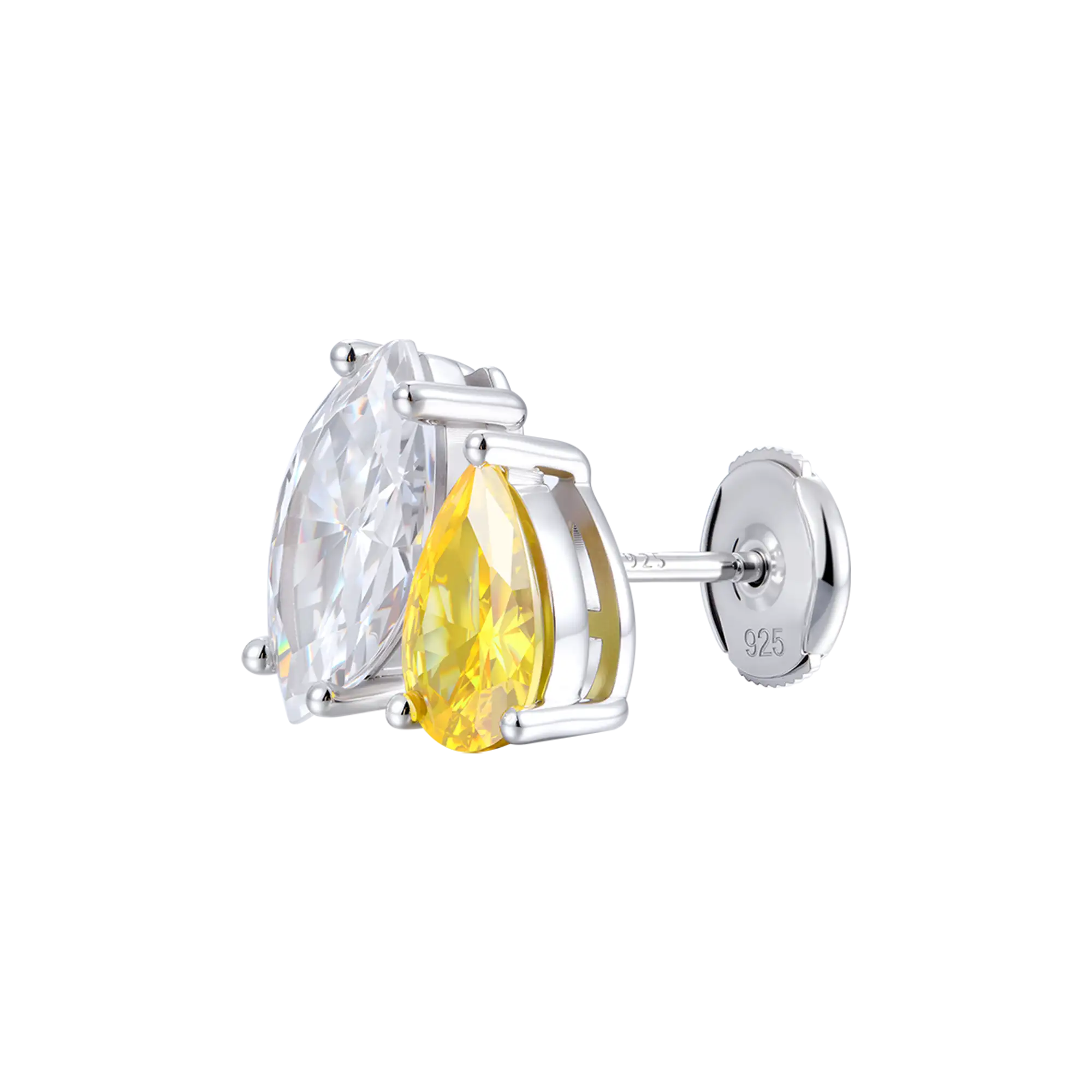 Moissanite S925 Toi et Moi Stud Earrings – Marquise & Pear